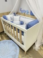 Enxoval de berço azul antigo - 10 peças - Imagem 4