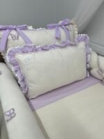 Enxoval de berço jardim de borboletas lilás - com  9 peças - Imagem 3