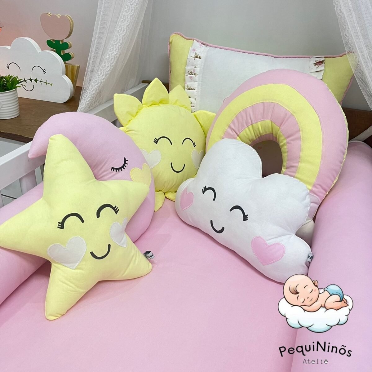 Enxoval de berço chuva de Amor - com 13 peças - Imagem 2