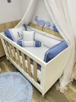 Enxoval de berço azul antigo - 10 peças - Imagem 6