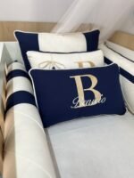 Enxoval de berço off azul escuro - 10 peças - Imagem 6