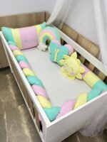 kit berço chuva de amor candy color - 10 peças