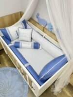 Enxoval de berço azul antigo - 10 peças