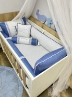 Enxoval de berço azul antigo - 10 peças - Imagem 5