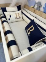 Enxoval de berço off azul escuro - 10 peças - Imagem 5