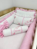 Enxoval de berço jardim  - 10 peças rosa claro - Imagem 2