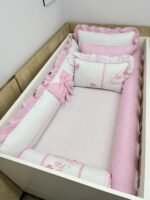 Enxoval de berço jardim  - 10 peças rosa claro