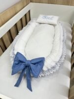 Ninho redutor de berço azul antigo. - Imagem 6