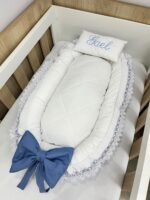 Ninho redutor de berço azul antigo. - Imagem 5