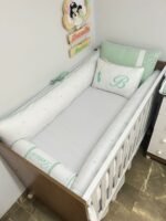 Kit berço verde malva - 9 peças.