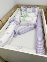 Enxoval jardim xadrez lilás - 11 peças. - Imagem 8