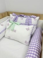 Enxoval jardim xadrez lilás - 11 peças. - Imagem 5