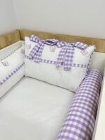 Enxoval jardim xadrez lilás - 11 peças. - Imagem 6