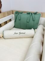 Enxoval de berço Verde oliva - 10 peças. - Imagem 4