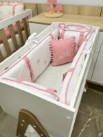 Enxoval mini berço, jardim das borboletas - 6 peças.