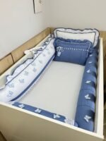 Enxoval borboletas azuis - 9 peças.