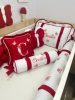 Enxoval de berço Red butterfly 10 - peças - Imagem 4