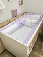 enxoval de berço borboleta lilás - 10 peças.