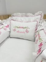 Enxoval de berço jardim das borboletas - 9 peças. - Imagem 5