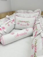 Enxoval de berço jardim das borboletas - 9 peças. - Imagem 3