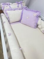 Enxoval de berço jardim de borboletas lilás - com  9 peças - Imagem 5