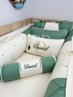 Enxoval de berço verde oliva - 10 peças - Imagem 6