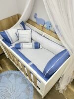 Enxoval de berço azul antigo - 10 peças - Imagem 10