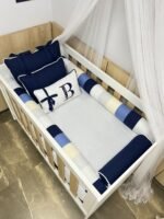 Enxoval de berço azul escuro - 10 peças