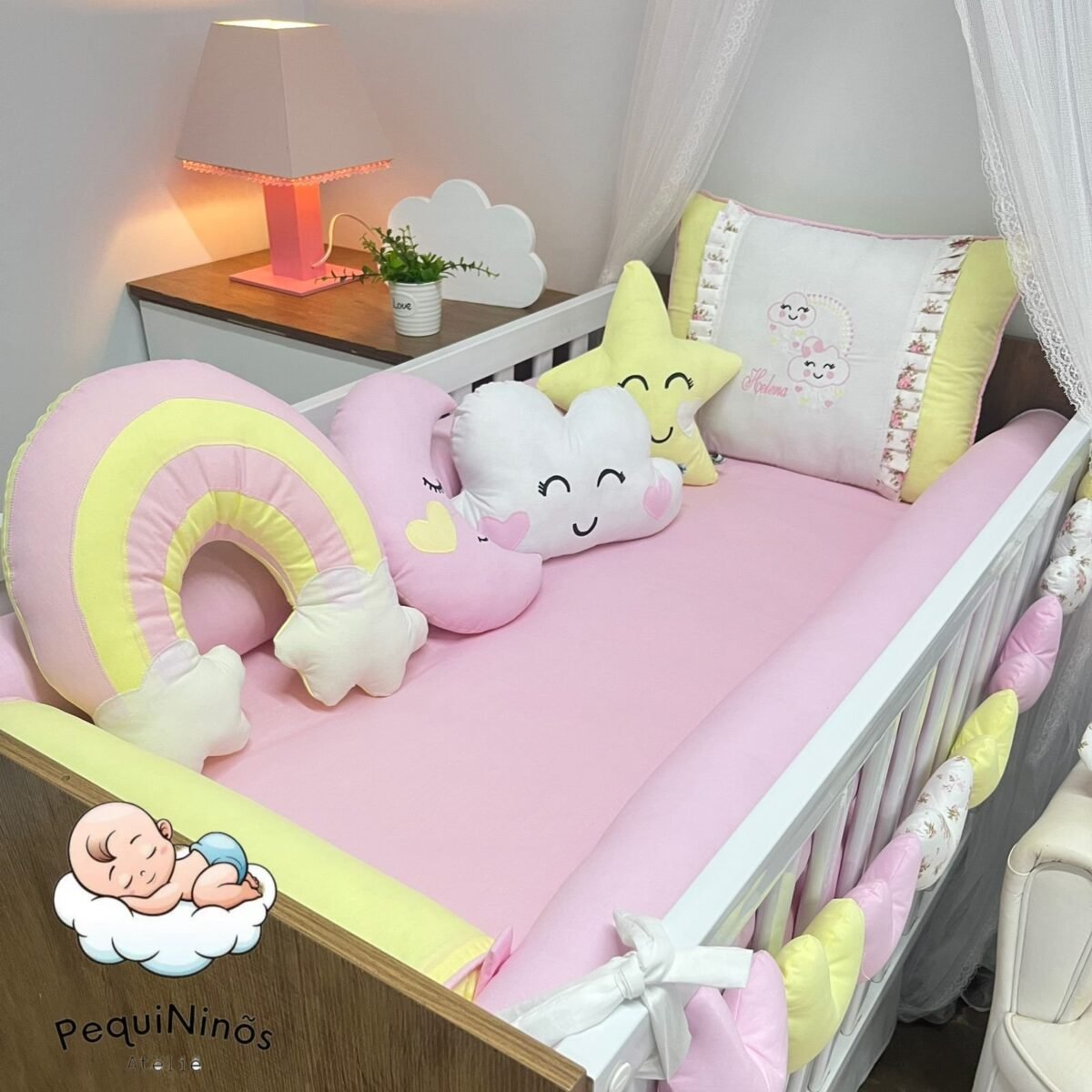 Enxoval de berço chuva de Amor - com 13 peças - Imagem 4