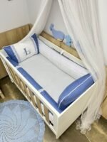 Enxoval de berço azul antigo - 10 peças - Imagem 11